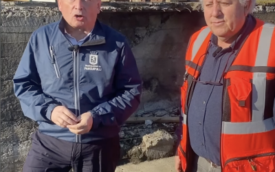 Avanzan las obras de reconstrucción del Edificio Consistorial de Panguipulli